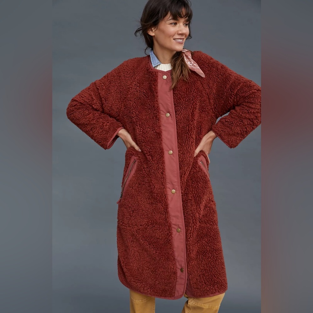 Anthropologie Plus Margot Reversible Sherpa Coat - 1X